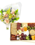 Flower and Charcuterie Box Gift Pack-Food Gift Baskets-curedcatering-Cured Catering