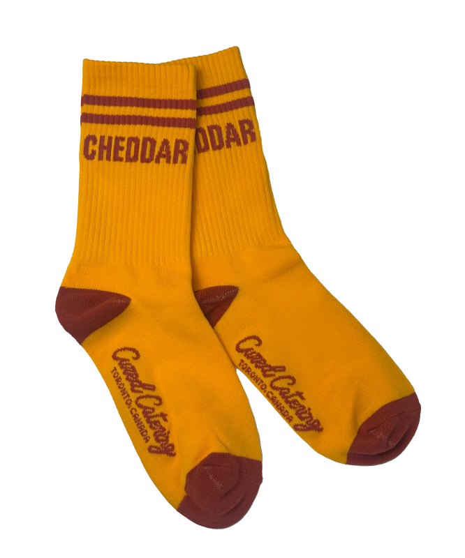 Cheddar Cheese Socks - Cured Catering - catering - toronto