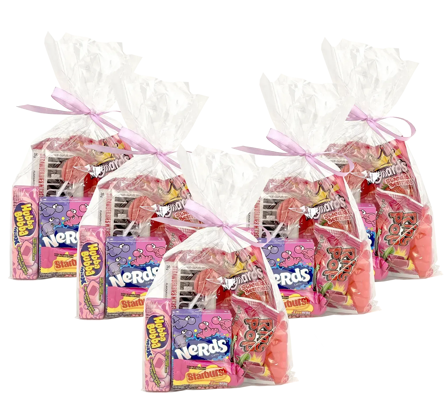 Pink Loot Bags-Candy & Chocolate-curedcatering-Five Loot Bags-No Dietary-Cured Catering