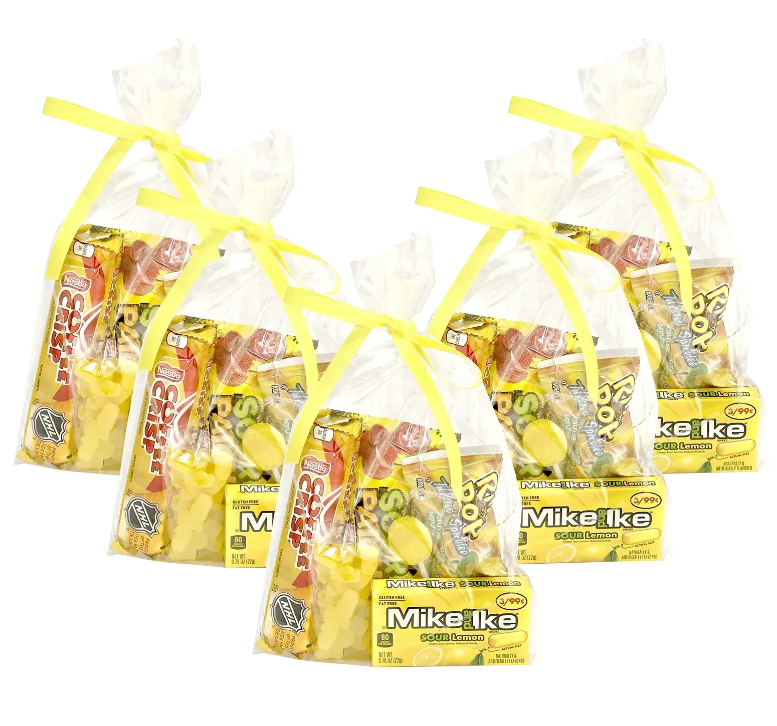 Yellow Loot Bags-Candy & Chocolate-curedcatering-Five Loot Bags-No Dietary-Cured Catering