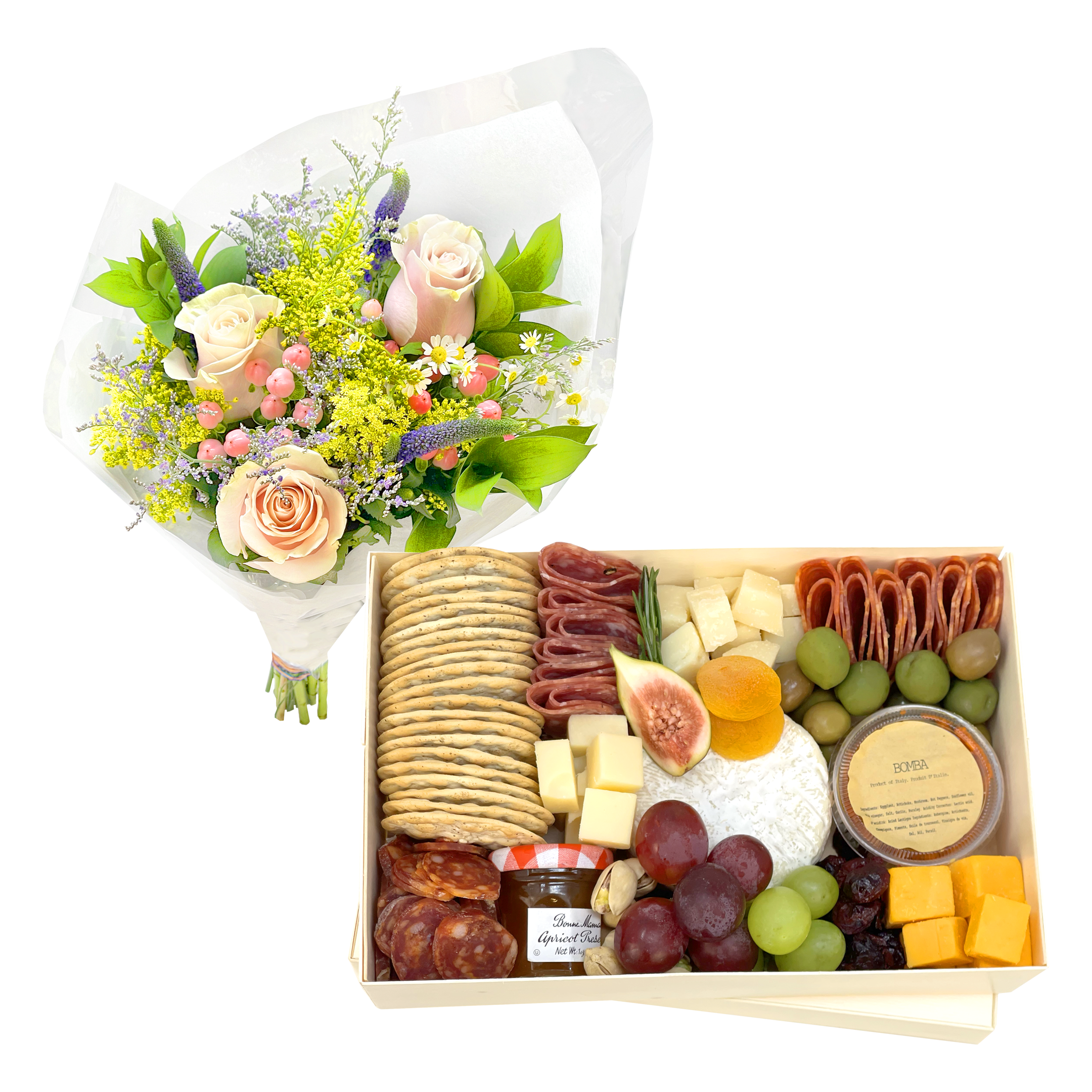 Flower and Charcuterie Box Gift Pack