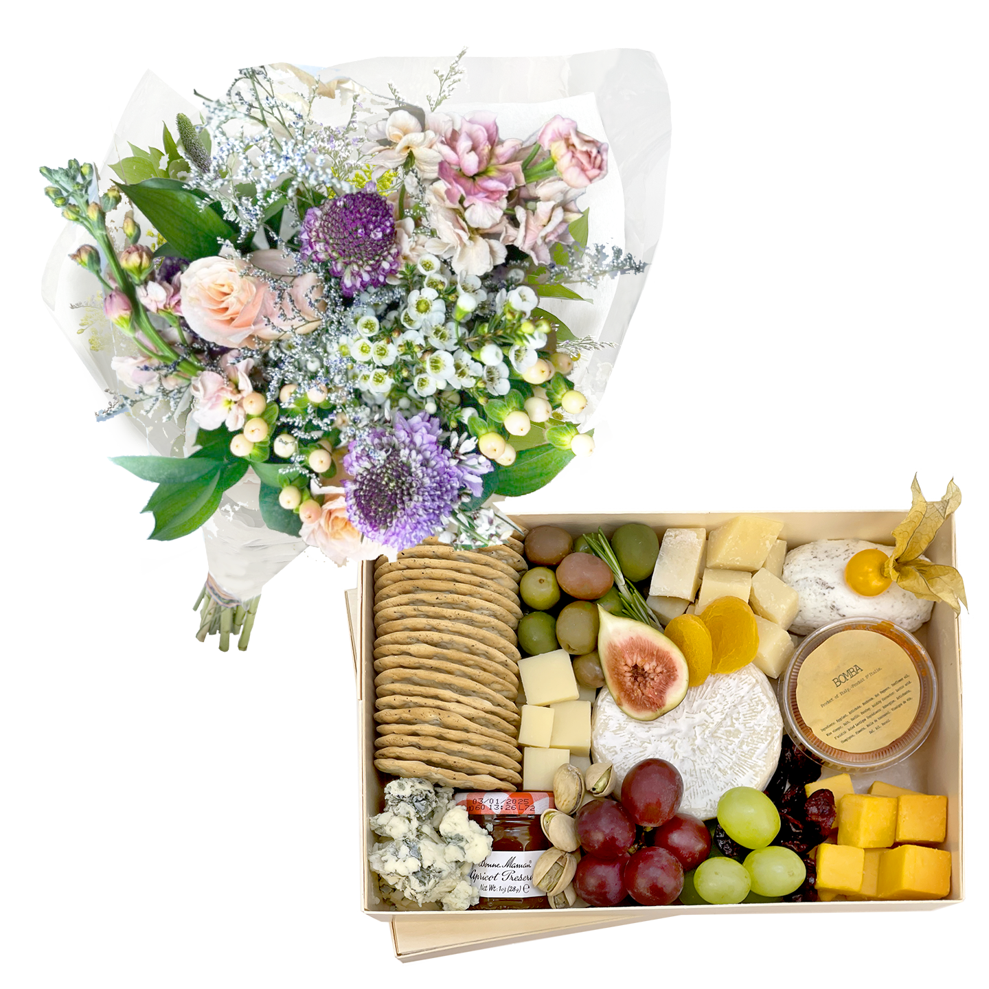 Flower and Cheese Box Gift Pack