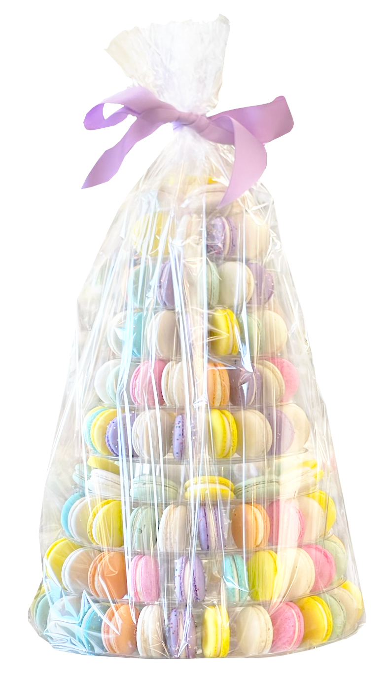 Macaron Tower-Food Gift Baskets-curedcatering-Cured Catering