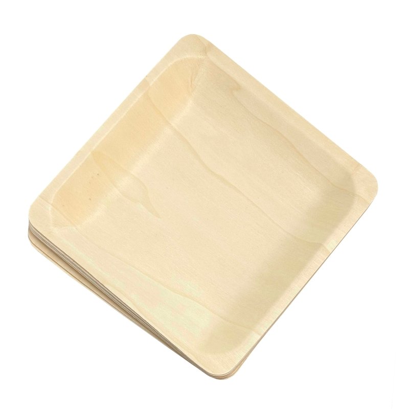 Natural Wood Plates - Cured Catering - catering - toronto