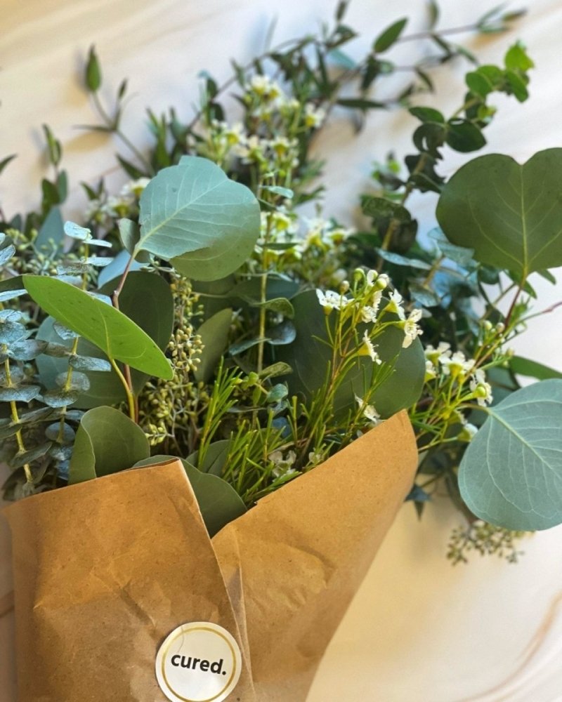 Assorted Eucalyptus Bouquet-Food Gift Baskets-curedcatering-Cured Catering