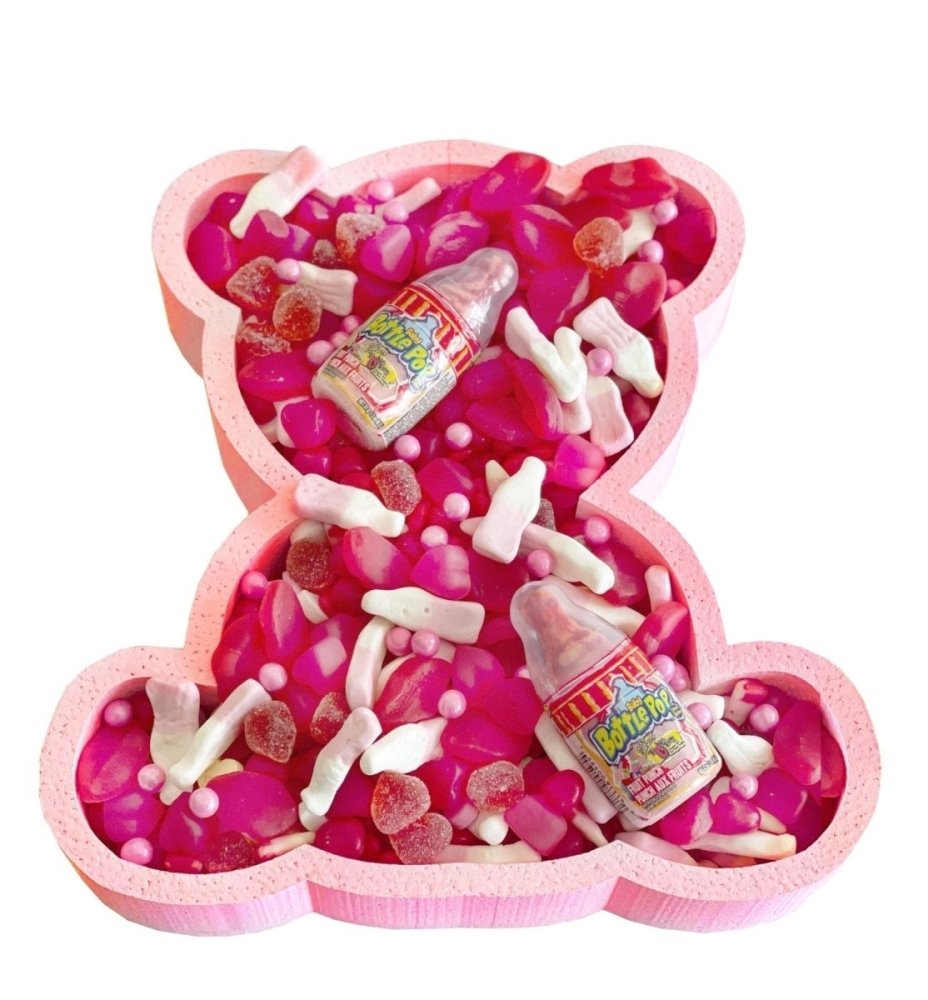 Baby Bear-Food Gift Baskets-curedcatering-Pink-Candy-No Toy-Cured Catering