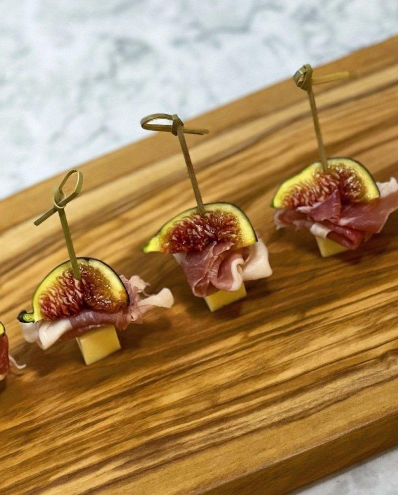 Hors D&#39;oeuvres-Food Gift Baskets-curedcatering-Prosciutto havarti fig-Cured Catering