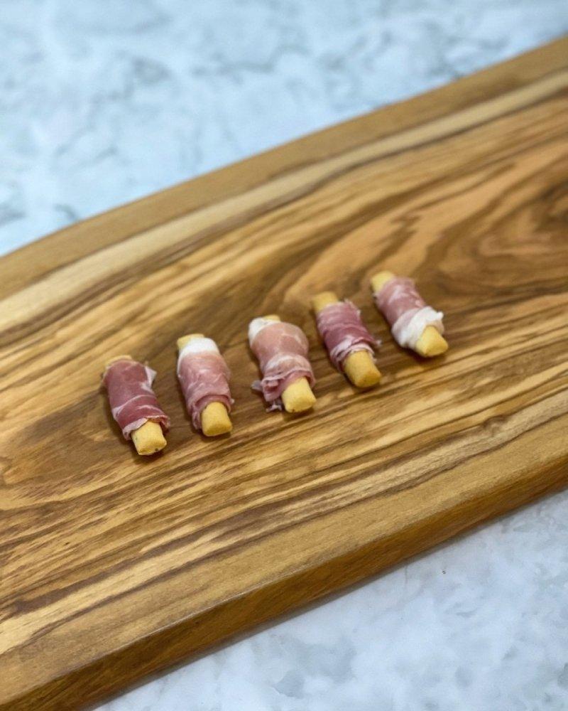 Hors D&#39;oeuvres-Food Gift Baskets-curedcatering-Prosciutto wrapped breadsticks (GF)-Cured Catering