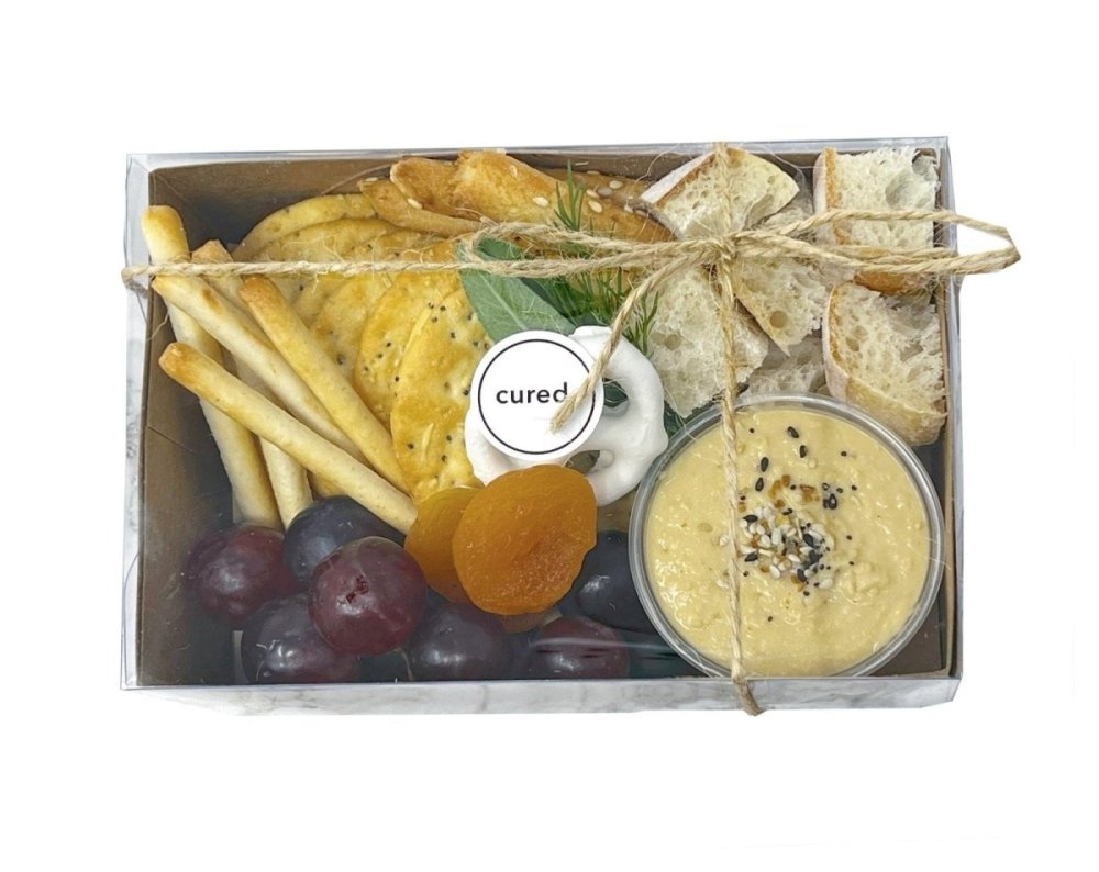 Hummus + Ciabatta Platter-Food Gift Baskets-curedcatering-Medium-No Dietary-Cured Catering