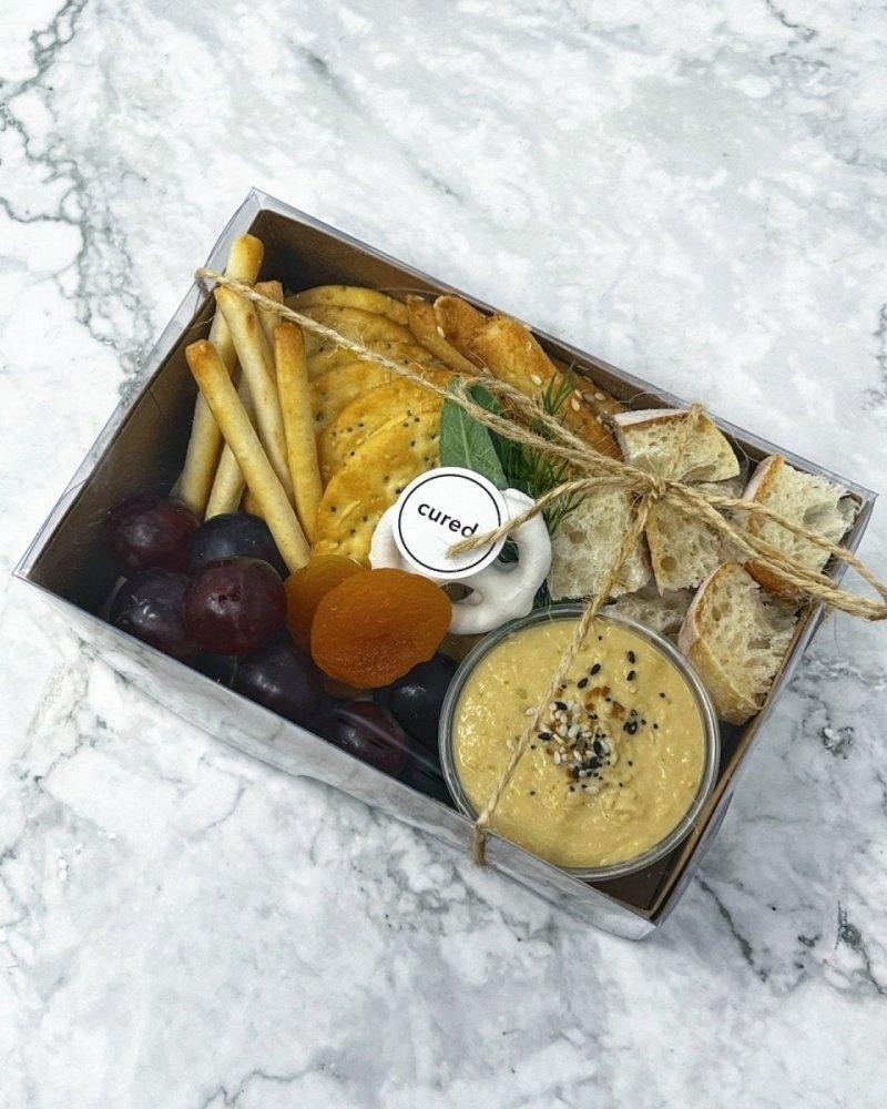 Hummus + Ciabatta Platter-Food Gift Baskets-curedcatering-Medium-No Dietary-Cured Catering