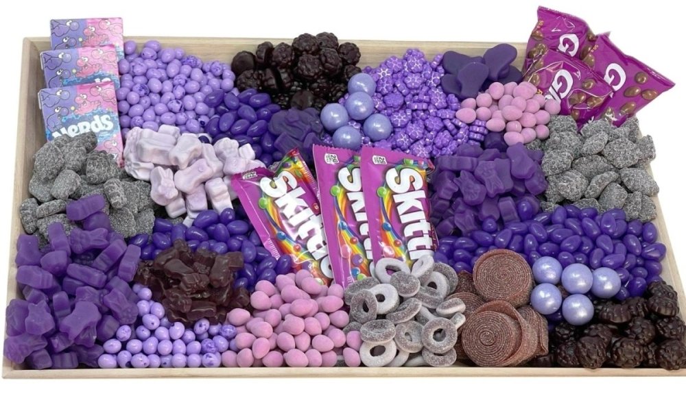 Monochrome Candy Platter-Candy &amp; Chocolate-Cured Catering-Large-Purple-Cured Catering