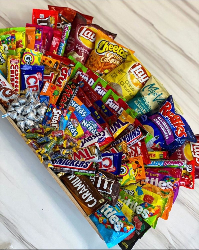 Wrapped Candy Tray-Food Gift Baskets-curedcatering-Large-Cured Catering