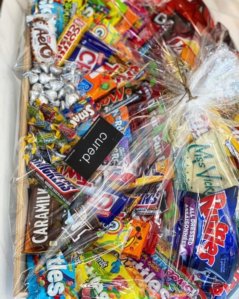 Wrapped Candy Tray-Food Gift Baskets-curedcatering-Medium-Cured Catering
