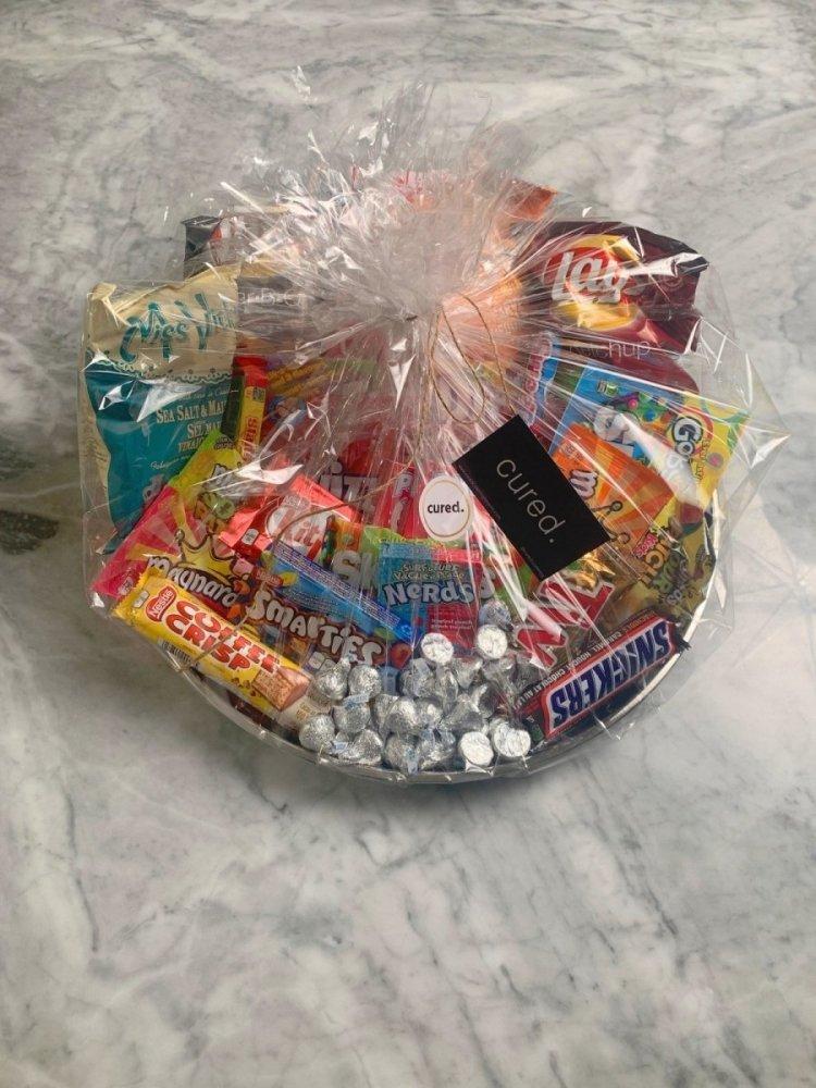 Wrapped Candy Tray-Food Gift Baskets-curedcatering-Medium-Cured Catering